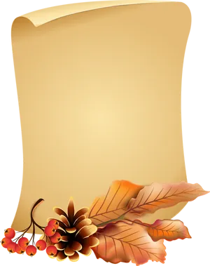 Autumn Themed Scroll Background PNG image
