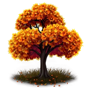 Autumn Tree At Night PNG 7