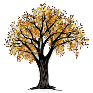 Autumn Tree At Night PNG Ewc