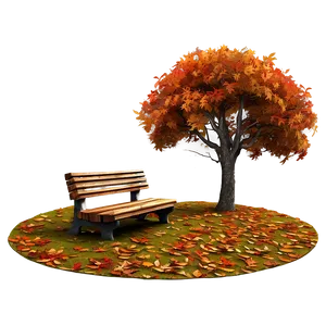 Autumn Tree With Bench PNG Tww48 PNG