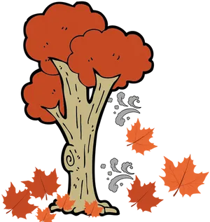 Autumn_ Tree_with_ Falling_ Leaves PNG image