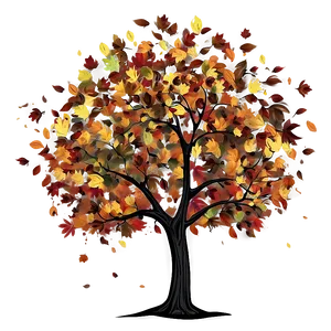 Autumn Tree With Falling Leaves Png 06122024 PNG image