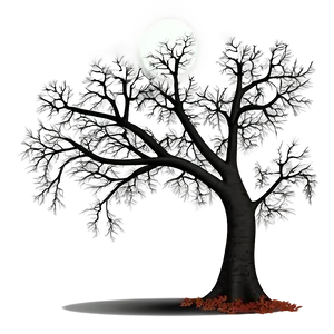 Autumn Tree With Moon PNG Wvp