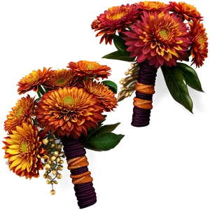 Autumn Wedding Bouquets PNG 06292024