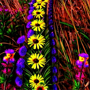 Autumn Wildflowers Display PNG 06202024