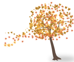 Autumn Wind Tree Illustration
