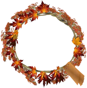 Autumn Wreath Black Background PNG image