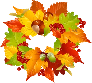 Autumn Wreath Illustration PNG image