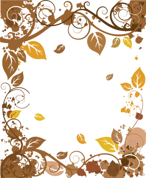 Autumnal Love Frame Design PNG image