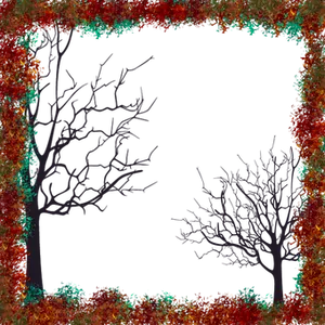 Autumnal Trees Frame Digital Art