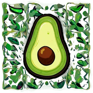Avocado Doodle PNG Jkw11 PNG