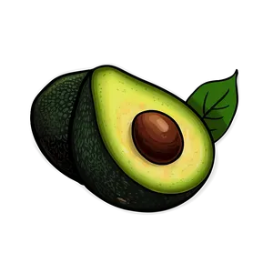 Avocado Doodle PNG Scw29 PNG