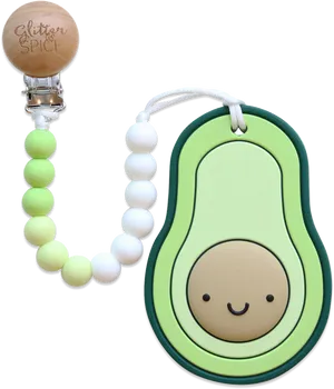 Avocado Teetherwith Beads PNG image