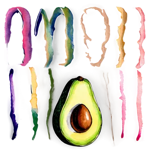 Avocado Watercolor PNG Npp PNG