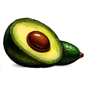 Avocado Watercolor PNG Qbd16 PNG