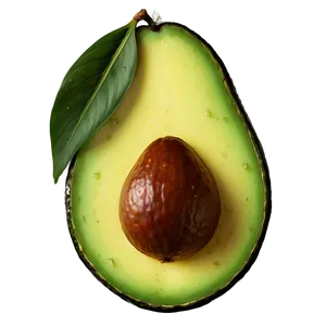 Avocado With Leaf Png Vec12 PNG image