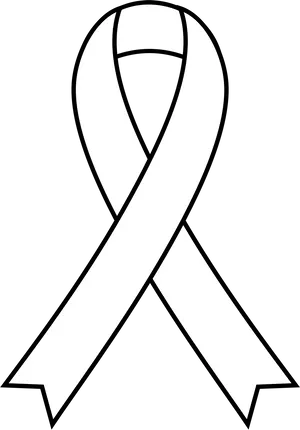 Awareness Ribbon Blackand White PNG image