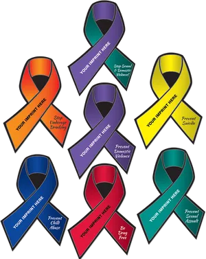Awareness Ribbons Customizable Template PNG image