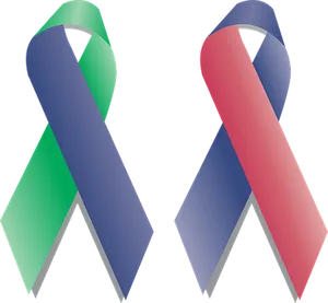 Awareness Ribbons Dual Colors PNG image