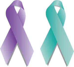 Awareness Ribbons Purple Teal PNG image