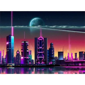 Awesome Cyberpunk Cityscape Png 06232024 PNG image