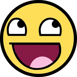 Awesome Face Meme Yellow Emoticon PNG image