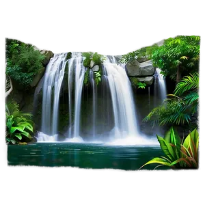 Awesome Jungle Waterfall Png 06232024 PNG image