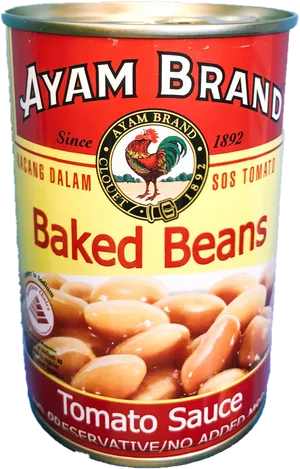 Ayam Brand Baked Beans Tomato Sauce Can PNG image