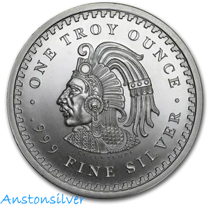 Aztec Warrior Silver Coin PNG image