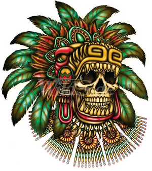 Aztec_ Warrior_ Skull_ Artwork PNG
