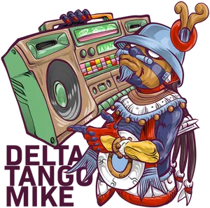Aztec Warriorwith Boombox PNG