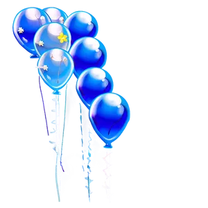 Azure Blue Balloons PNG 15