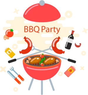 B B Q Party Invitation Graphic PNG image