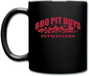 B B Q Pit Boys Branded Coffee Mug PNG image