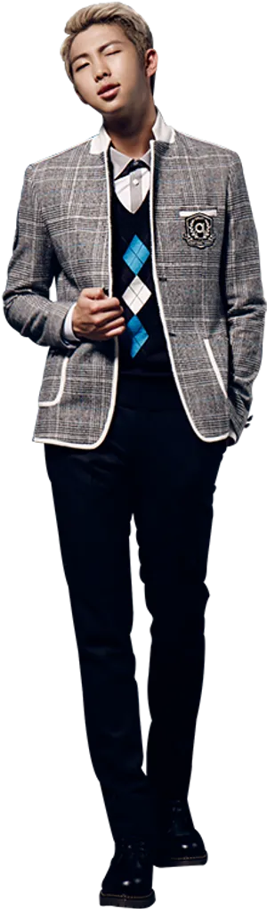 B T S Memberin Stylish Suit PNG