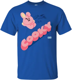 B T21 Cooky Blue Tshirt Design PNG image