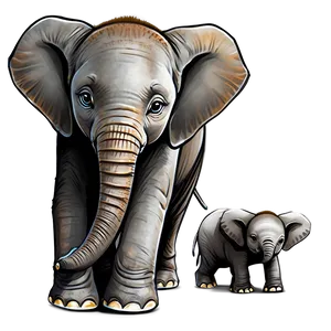 Baby Elephant Cartoon Png 06212024 PNG image