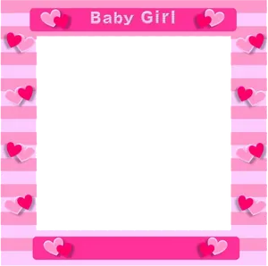 Baby Girl Heart Frame PNG image