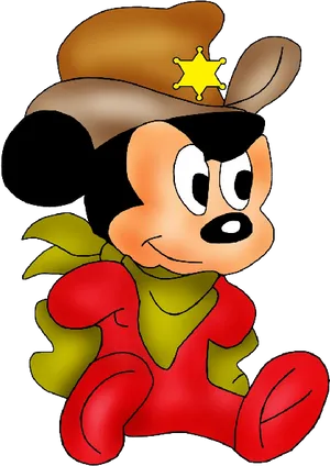 Baby Mickey Cowboy Hat PNG image