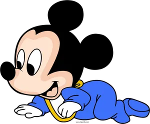 Baby Mickey Crawling PNG image