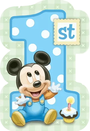 Baby Mickey First Birthday Celebration PNG image