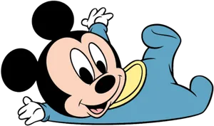 Baby Mickey Mouse Lying Down PNG image