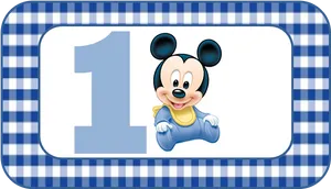 Baby Mickey Number One PNG image