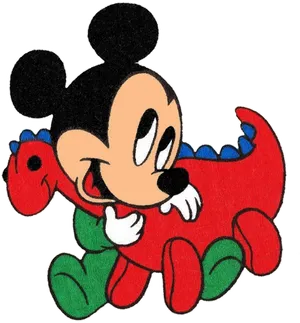 Baby Mickey Riding Pluto Toy PNG image