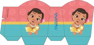 Baby Moana Printable Box Template PNG