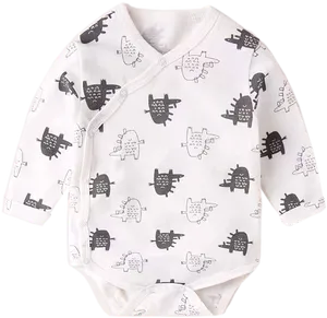 Baby Onesiewith Cute Monster Prints PNG