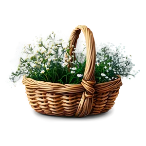 Baby's Breath In Basket PNG 06212024