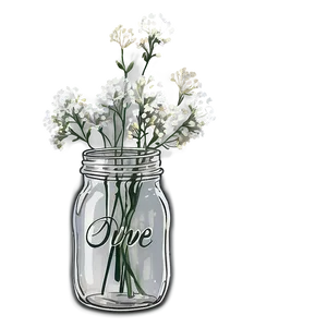 Baby's Breath In Mason Jar Png 54 PNG image