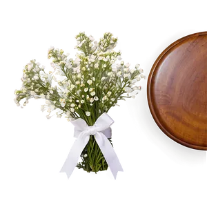Baby's Breath On Wooden Table PNG 57