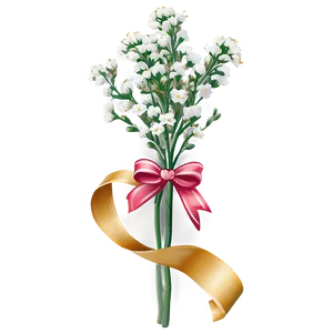 Baby's Breath With Ribbon PNG 06212024